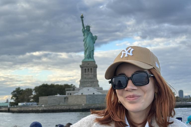 Student at Liberty Statue