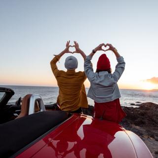 Couple at sunrise